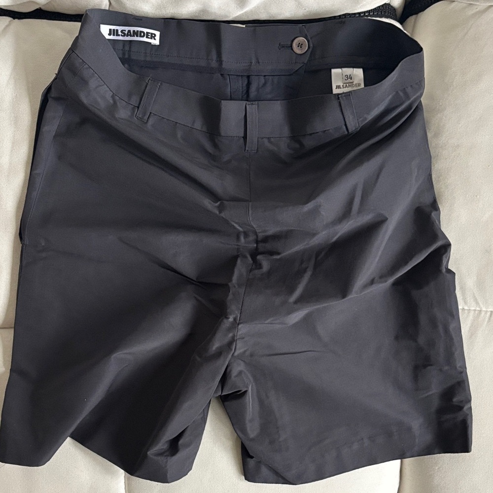 Jil Sander Men's Dark Gray Flat Front Shorts